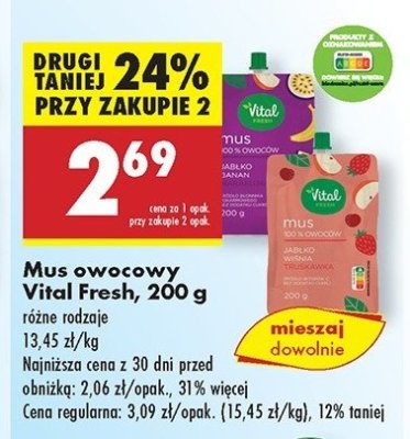 Mus jab艂ko-wi艣nia- truskawka Vital fresh promocja