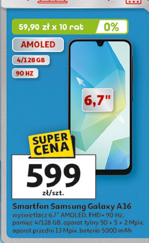 Smartfon a16 Samsung galaxy promocja w Auchan