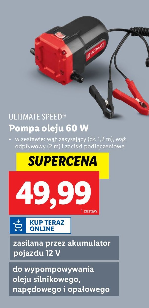 Pompa oleju 60w Ultimate speed promocja w Lidl