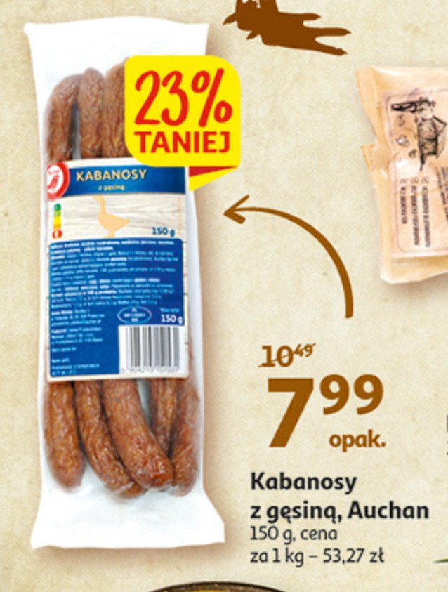 Kabanosy z gęsiną Auchan promocja