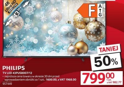 Telewizor TV LED 43PUS8007/12 PHILIPS promocja w Selgros