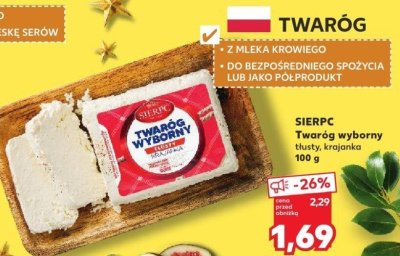 Twaróg wyborny tłusty, krajanka 100 g promocja w Kaufland