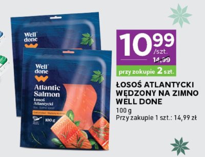 Łosoś atlantycki wędzony na zimno Well Done promocja w Stokrotka