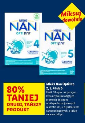 Mleko Nan OptiPro 2, 3, 4 lub 5 promocja w Lidl