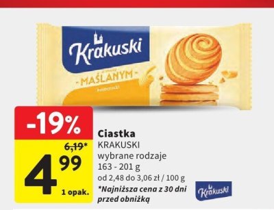 Ciastka KRAKUSKI z masłem promocja w Intermarche