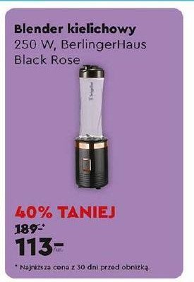 Blender kielichowy black rose Berlinger haus promocja w Biedronka
