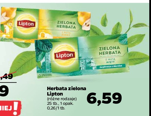 Herbata mint Lipton green tea promocja