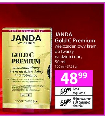 Krem na dzień i na dobranoc Janda my clinic gold c premium promocja w Hebe