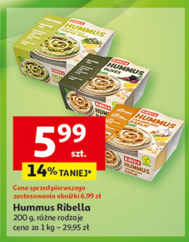 Hummus z oliwkami Ribella promocja w Auchan