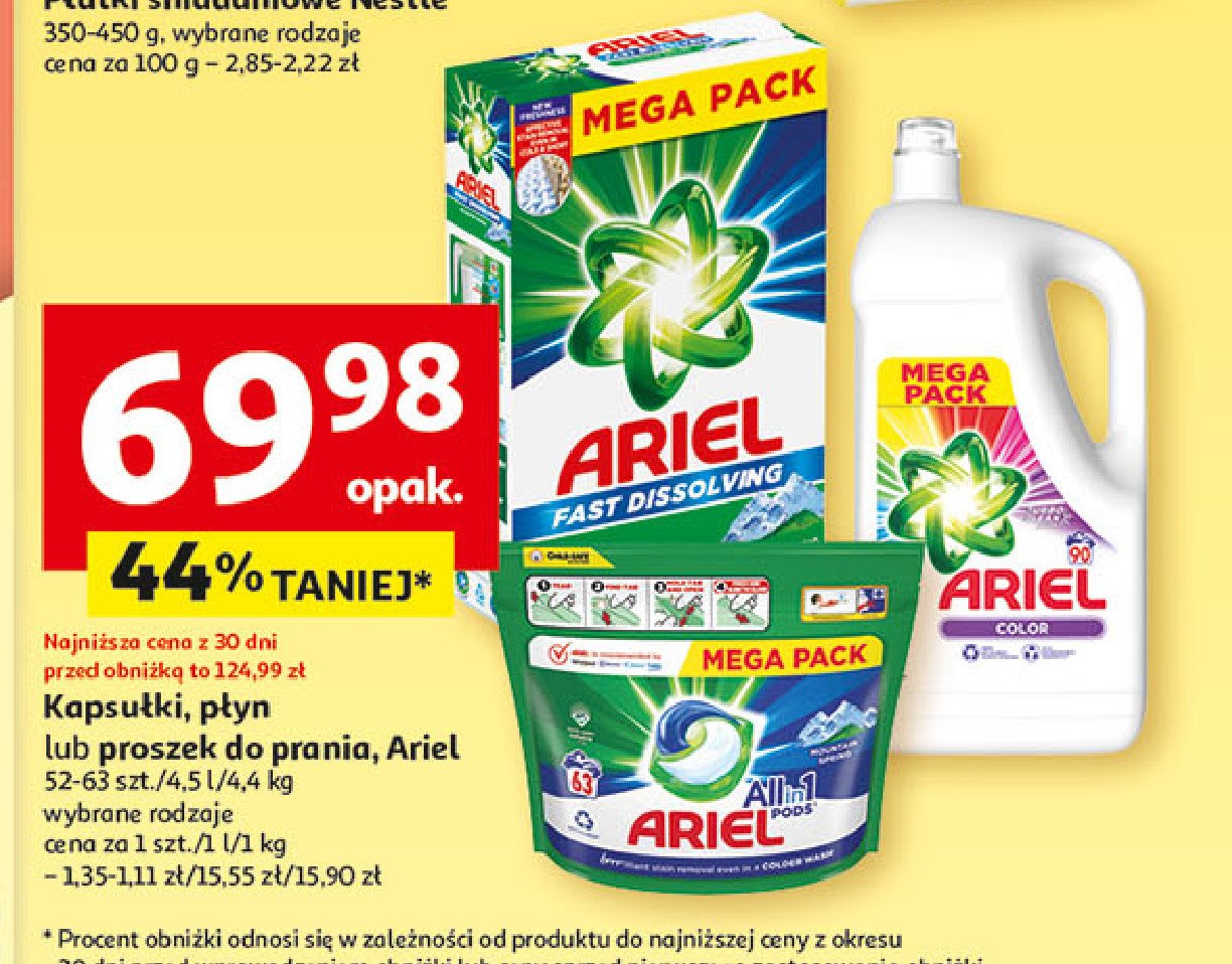 Proszek do rpania mountain spring Ariel promocja