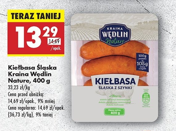 Kiełabsa śląska Kraina wędlin nature promocja w Biedronka