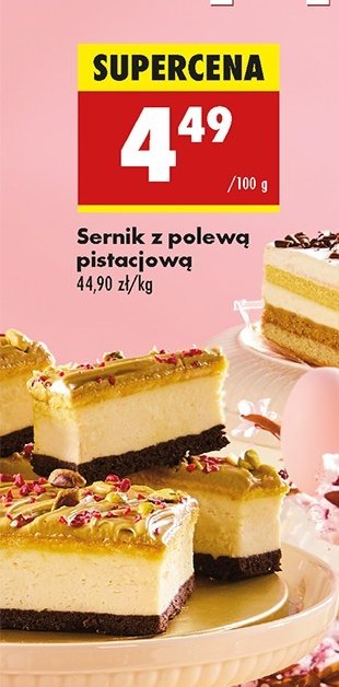 Sernik z polew膮 pistacjow膮 promocja