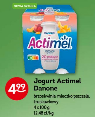 Jogurt brzoskwinia mleczko pszczele truskawka Danone actimel promocja