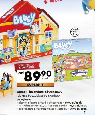 Kalendarz adwentowy Bluey w kształcie domku promocja w Biedronka