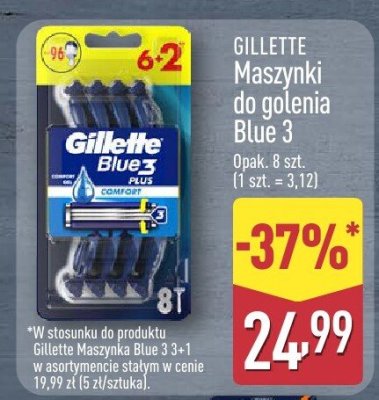 Maszynki do golenia Gillette Blue 3 8 szt. promocja w Aldi