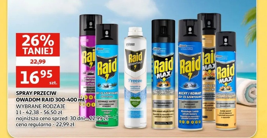 Spray przeciw owadom lataj膮cym Raid max promocja