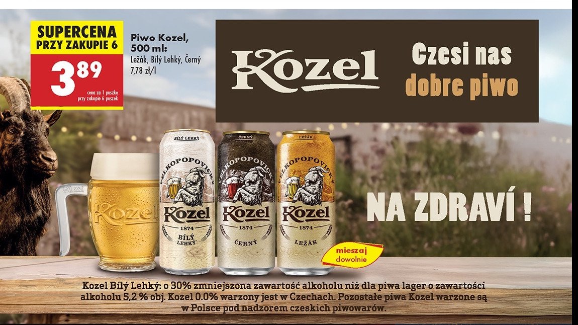 Piwo Kozel lezak promocja