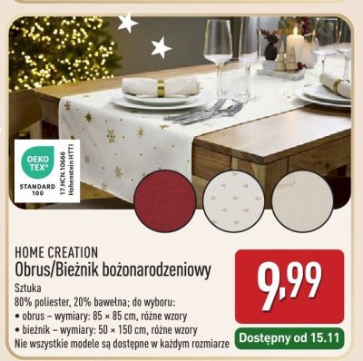 Obrus bożonarodzeniowy 85x85 cm promocja w Aldi