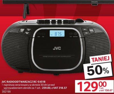 Radioodtwarzacz RC-E451B JVC promocja w Selgros