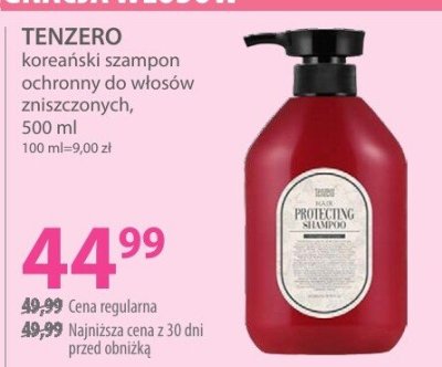 Szampon TENZERO koreański ochronny do włosów zniszczonych promocja w Hebe