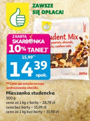 Mieszanka studencka 500 g promocja w Auchan