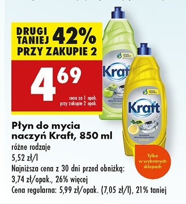 Płyn do mycia naczyń cytrynowy Kraft promocja w Biedronka