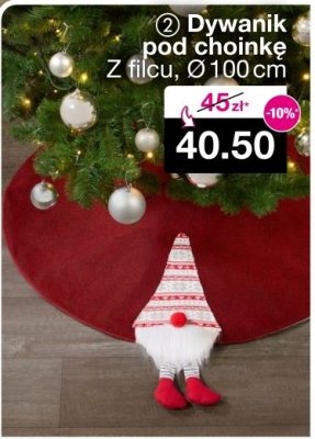 Dywanik pod choinkę z filcu, Ø 100cm promocja w Woolworth