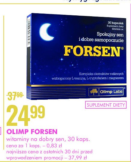 Tabletki na sen OLIMP LABS FORSEN promocja
