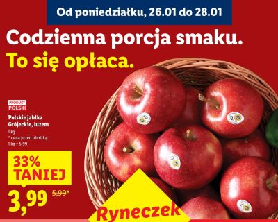 Jabłka Polskie Grójeckie luzem promocja w Lidl