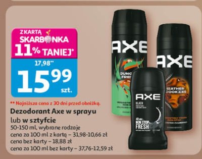 Dezodorant Axe w sprayu lub w sztyfcie promocja w Auchan