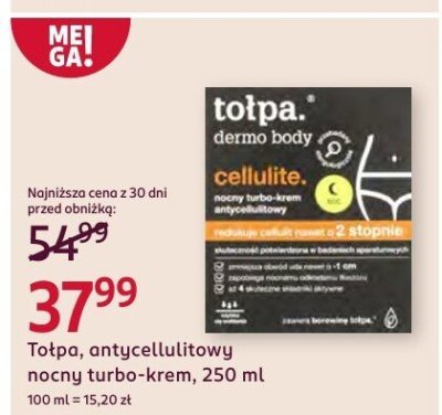 Nocny turbo-krem Tołpa, antycellulitowy, 250 ml promocja w Rossmann