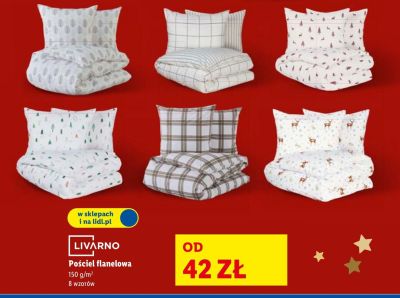 Pościel flanelowa LIVARNO 150 g/m² 8 wzorów promocja w Lidl
