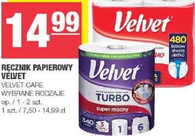 Ręcznik papierowy Velvet Velvet Care wybrane rodzaje promocja w SPAR