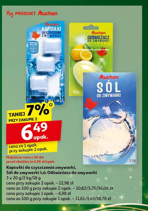 Kapsułki czyszczące do zmywarki Auchan różnorodne (logo czerwone) promocja