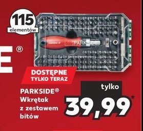 Zestaw bitów do wkrętaka z grzechotką Parkside promocja