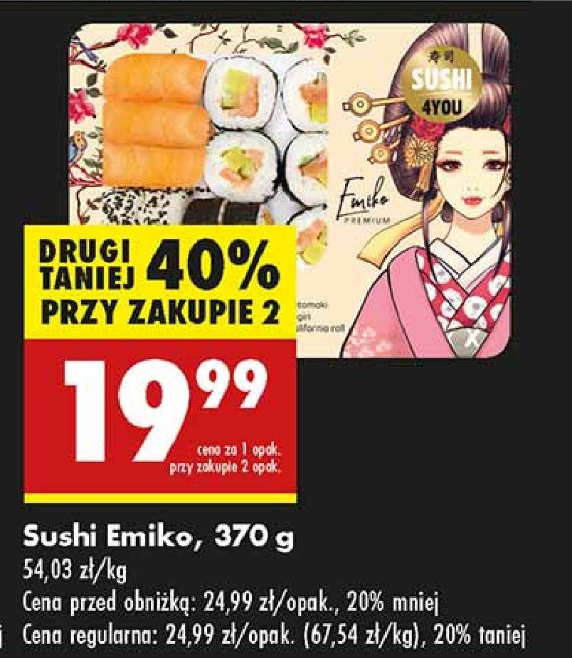 Sushi emiko Sushi 4you promocja w Biedronka