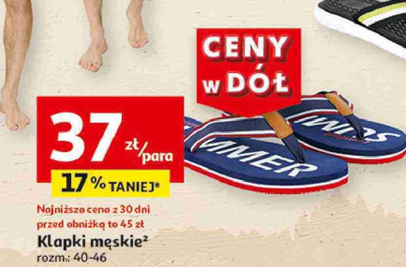 Klapki męskie profilowane 40-46 Auchan inextenso promocja