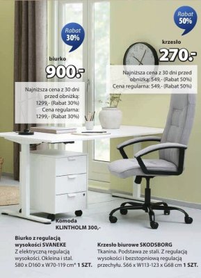 Biurko z regulacją wysokości SVANEKE promocja w Jysk