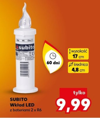 Wkład LED do zniczy z baterią 2x R6 promocja w Kaufland