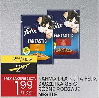 Karma dla kota Felix saszetka 85 g różne rodzaje Nestle promocja w Wafelek