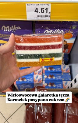 Galaretka tęcza posypana cukrem promocja w Dino