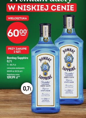 Gin Bombay Sapphire 0,7l promocja w Żabka