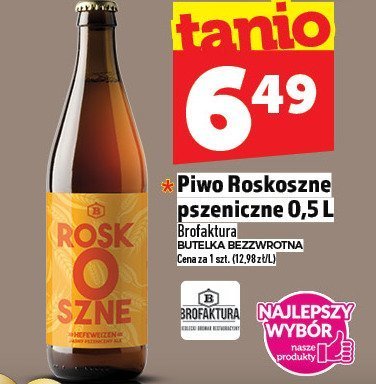 Piwo Roskoszne pszeniczne 0,5 L promocja w TOPAZ
