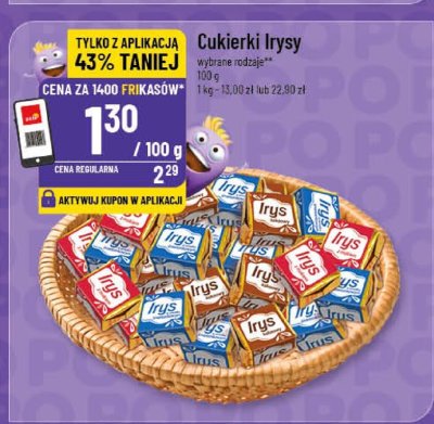 Cukierki Irys wybrane rodzaje 100 g promocja w POLOmarket