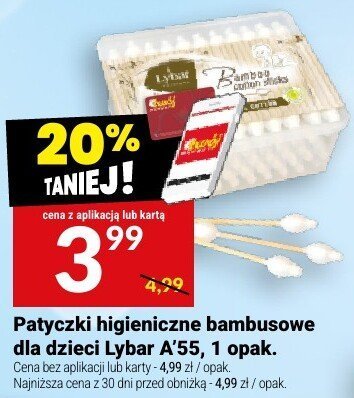 Patyczki higieniczne bambusowe dla dzieci Lybar A'55, 1 opak. promocja w Twój Market