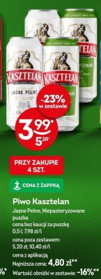 Piwo Kasztelan Jasne Pełne Niepasteryzowane puszka 0,5l promocja w Żabka