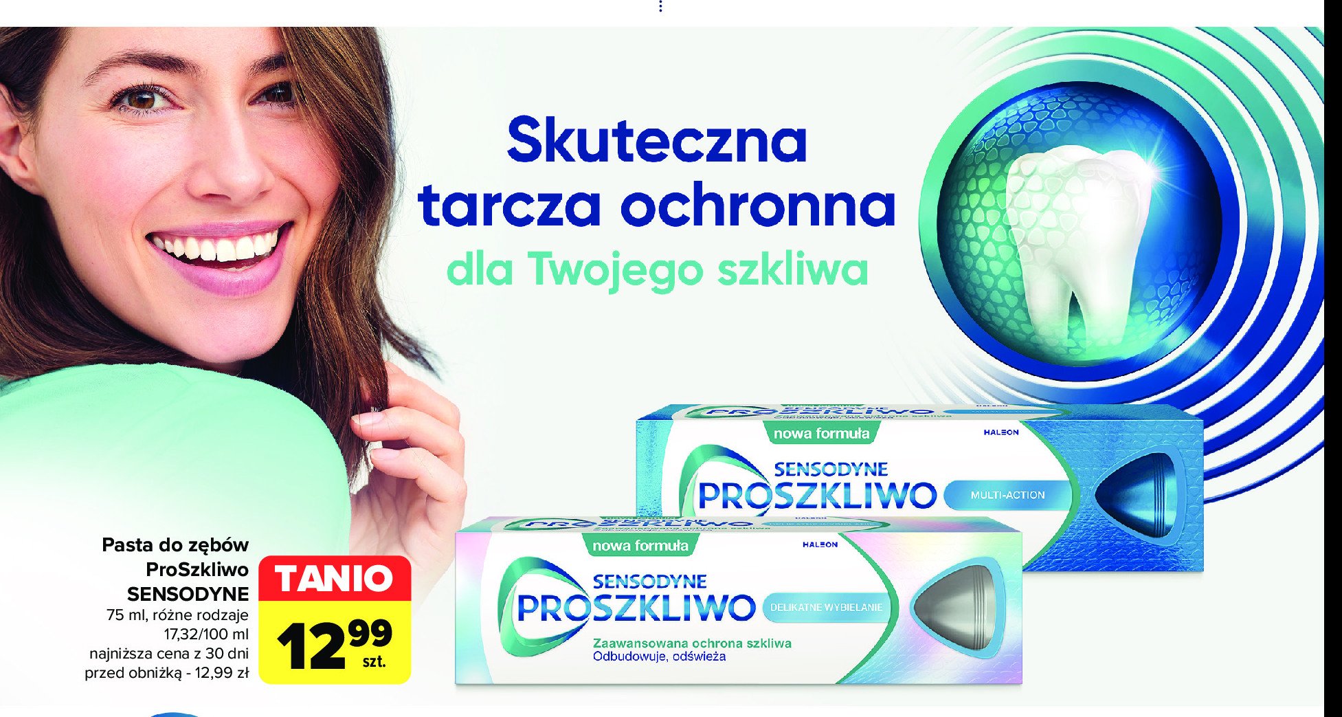 Pasta do zębów Sensodyne pro szkliwo extra fresh promocja w Carrefour