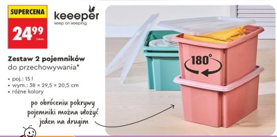 Zestaw 2 pojemników do przechowywania Keeeper promocja w Biedronka