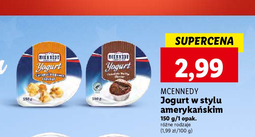 Jogurt amerykański czekoladowo muffinoy Mcennedy promocja