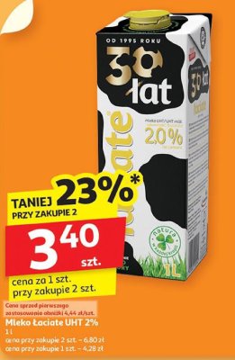 Mleko UHT 2% Łaciate promocja w Auchan